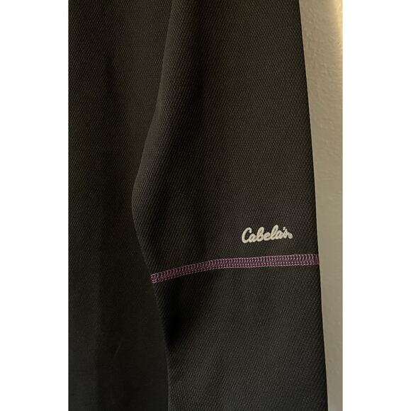 Cabela's Long Sleeve Layering Top Women’s Medium Solid Black Purple Crew Neck - Picture 2 of 10